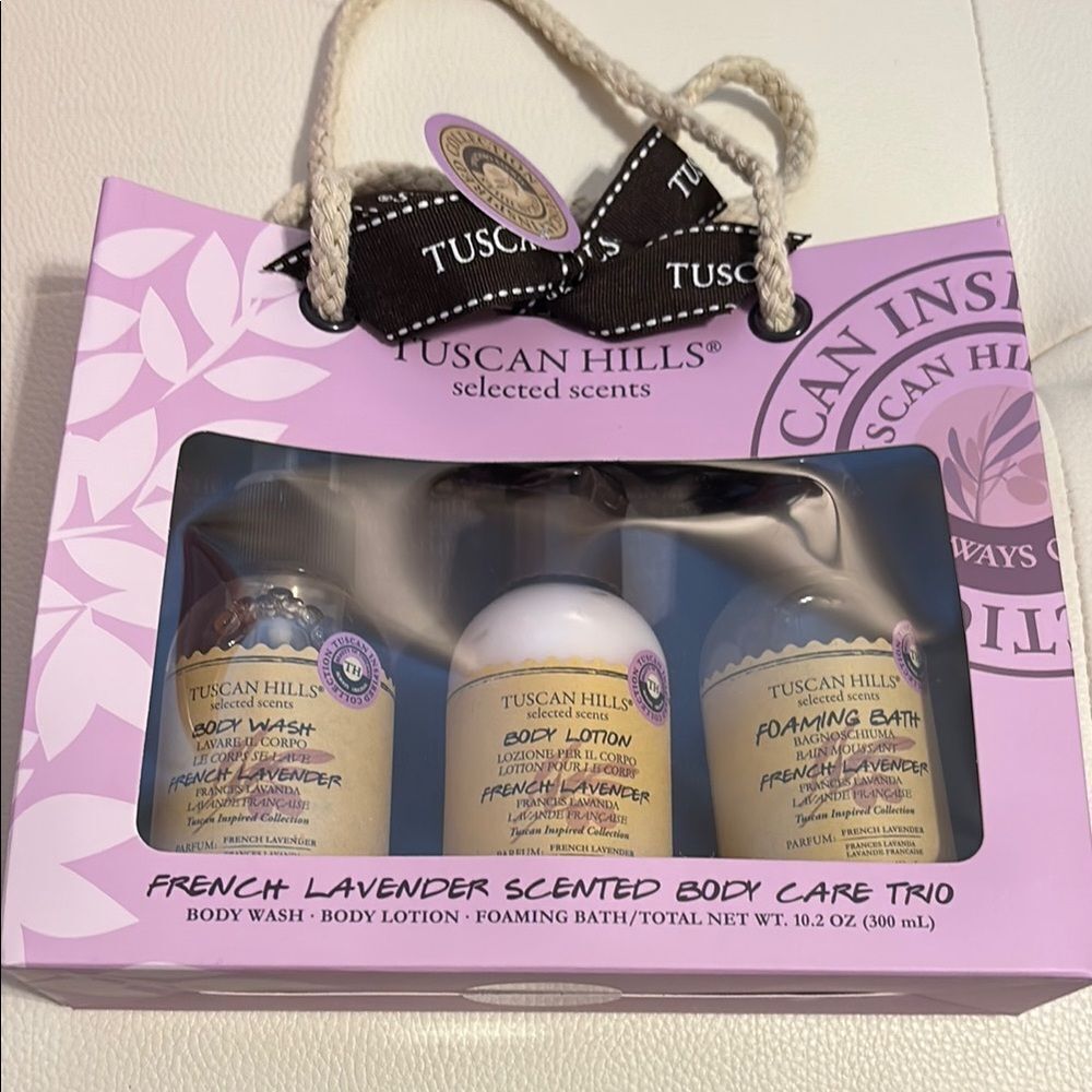 Tuscan Hills French Lavender Scented Body Trio: body wash, lotion & foaming bath